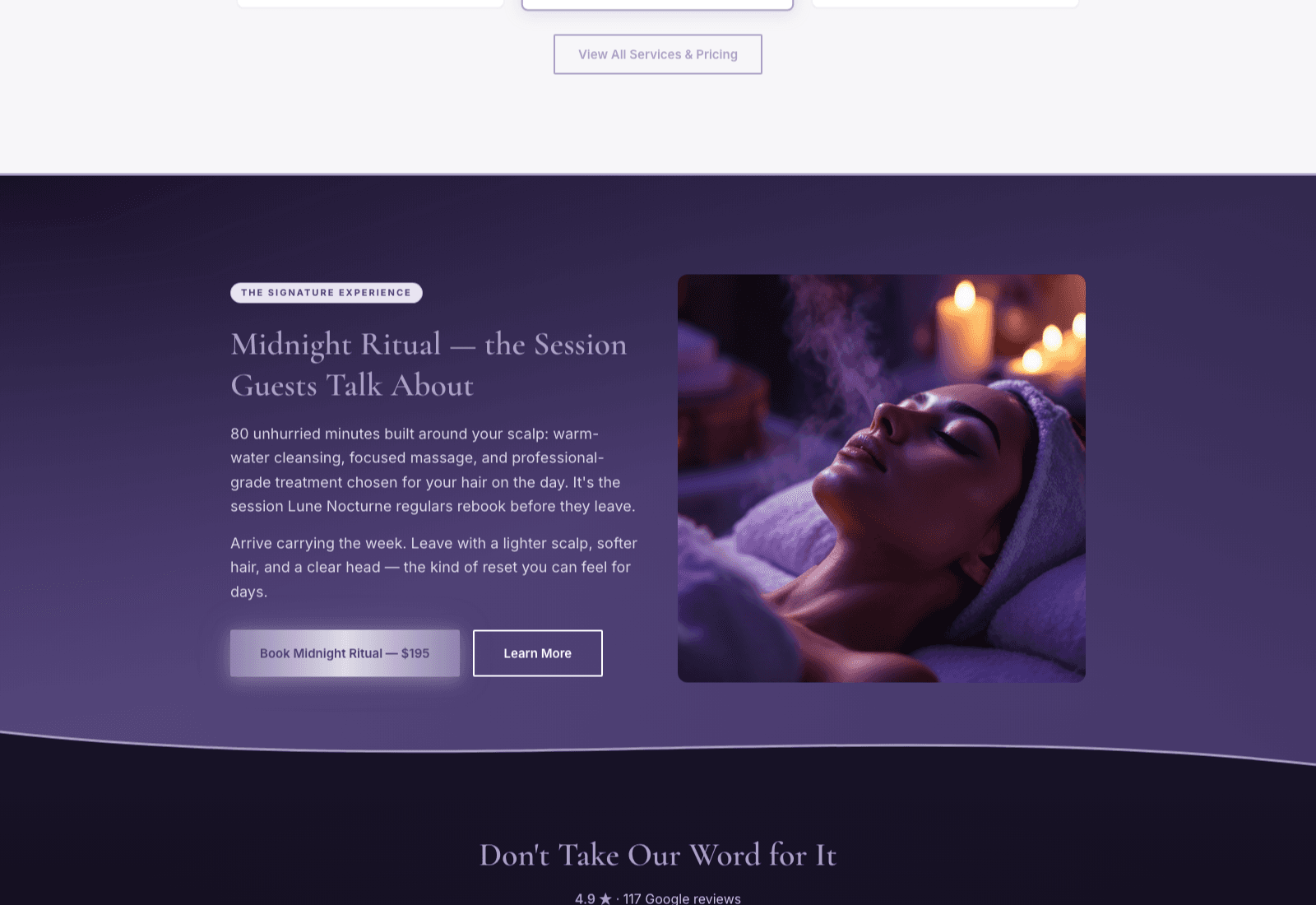 A head-spa website built with Scalp Genie